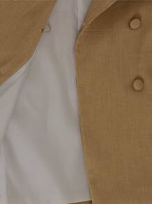 Aveloria Modichic Set de costum din 2 piese, în amestec de in, pentru navetiști șic, primăvară/vară, cu blazer și pantaloni largi, schemă de culori galben-verde, versatil