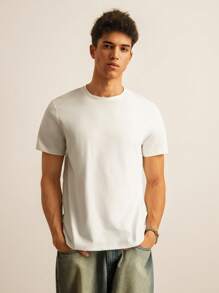 SWAVVY 男士T恤，修身圆领短袖印花T恤，休闲趣味夏季涤纶面料，情侣款