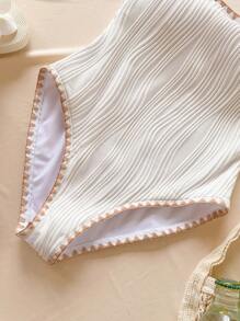 SHEIN Tween Girls One-Pieces Summer Summer Holiday - White - View 3