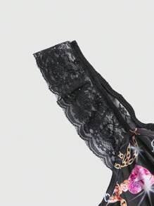 ROMWE J-Fashion Áo ba lỗ in hình búp bê thêu ren phong cách Harajuku Y2K Subculture cỡ lớn cho nữ - màu đen - Xem 4