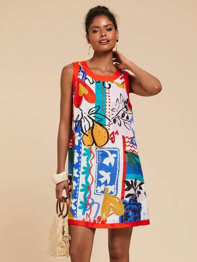 Travachic 女士无袖短裙，时尚夏季款，女士夏季连衣裙，女士夏季服装，夏季服饰，女士节日服装