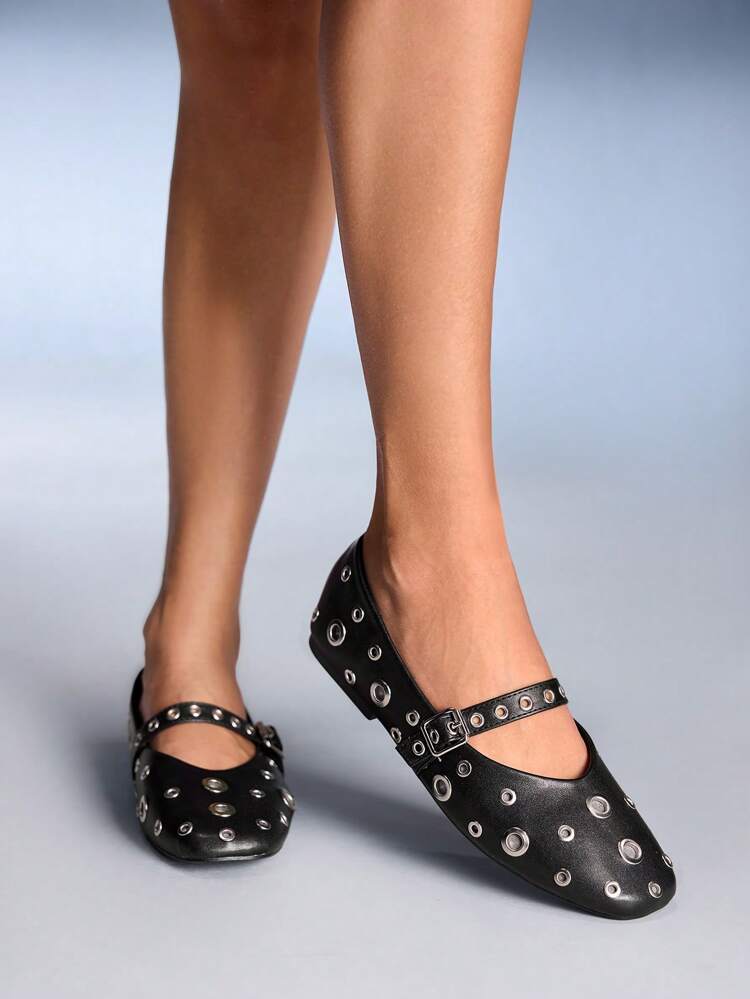 CUCCOO GRLICON Women's Fashion Versatile Hollow Out Flat Shoes, Motorcycle Style, Suitable For Spring/Summer, Vacation, Travel, 2000's Style