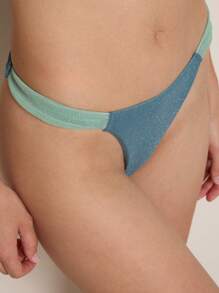 Nöista Women's Summer Beach Sexy Bikini Set For Vacations Bicolor Adjustable Straps Beach Outfit Holidays - Green - View 4