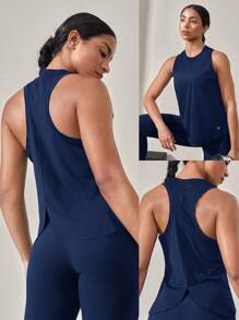 GLOWMODE Mesh Training Racerback Summer Tank Gym Wear Medium Impact Running Workout Quick Dry Moisture Wicking Cool Feeling