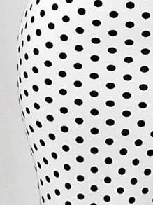 Fleurora Vestido de boda elegante de primavera y verano con estampado geométrico de lunares y doble capa de volantes en las mangas