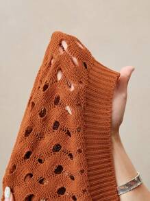 Anewsta Maglione girocollo di moda in maglia, con collo alla coreana, per donne taglia comode