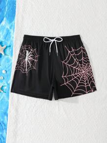 Pantalones cortos de playa estampados con bloques de color para hombres, para el verano, estilo hawaiano