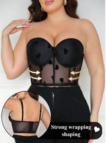 SHEIN Áo ba lỗ màu đen cỡ lớn có dây đeo có thể tháo rời và gọng quần lót, 1 chiếc - màu đen - Xem 7