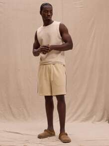 Musero Tailored Contrast Piping Smart Joggers Spring Summer Streetstyle Easter Vacation - Apricot - View 1