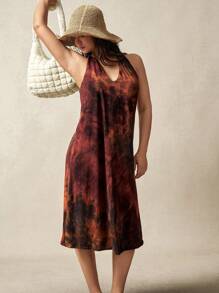 VARSIVA Women Tie Dye Print Loose Casual Sleeveless Sports Dress - Multicolor - View 6