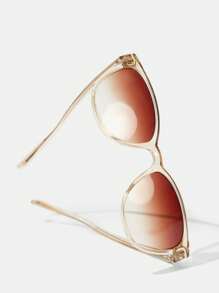 Maija Women's Fashionable Ombre Transparent Fashion Glasses, Suitable For Everyday Wear - Dusty Pink - View 4