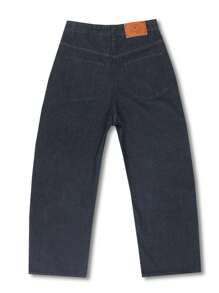 Manfinity EMRG Men's Loose Fit Cargo Pockets Wide Leg Long Jeans Pants - Dark Wash - View 2
