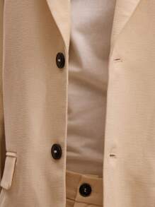Musero Oversized Boxy Button Woven Blazer Spring, Summer, Streetstyle
