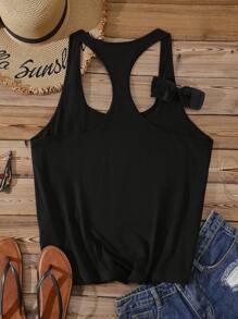 SHEIN EZwear 骷髅印花休闲吊带背心工字背心，大码夏季