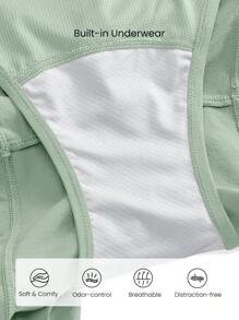 GLOWMODE 4英寸VitalSwift高腰跑步短裤，内置内裤抽绳口袋，适合日常健身，夏季速干吸湿排汗，防臭 - 0.霧綠 - 查看 4