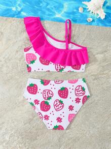 女童随机印花两件套泳衣套装 女童套装 女童夏季服装 女童泳衣 两件套女童沙滩套装 女童泳衣套装 - 彩色 - 查看 2