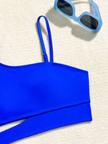 Conjunto de bikini sólido nuevo de 2025, elegante y para playa, piscina, traje de baño para chicas adolescentes, trajes de baño para mujeres, trajes de baño para mujer, bikinis para adolescentes