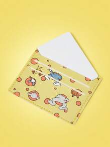 TOM & JERRY X SHEIN Mischievous Mouse And Cheese Print Card Holder Wallet