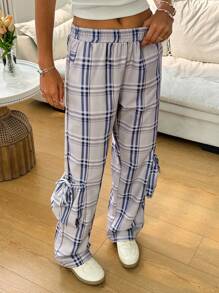 Jouncy Pantalones de pierna ancha con bloques de color y rayas de estilo estadounidense, informales para exterior, para primavera/verano - Multicolor - Ver 4