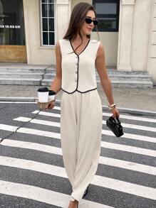 Serisse 女士日常两件套服装 - 杏色 - 查看 4