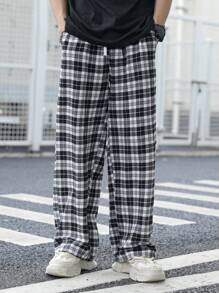 SHEIN Teen Boys Casual Plaid Pants, Suitable For Streetwear, Punk, Rock, College, Daily Wear, Party, Music Festival, Spring/Summer