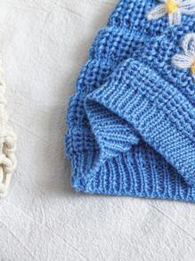 Flirla Damen Große Größen Süßer Urlaubs Lässig Bestickter Strickpullover