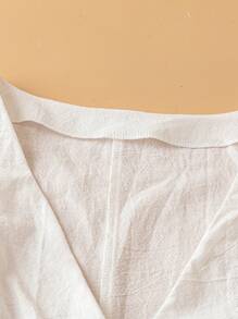 SHEIN LUNE 女式夏季V领无袖前扣休闲衬衫