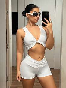 SHEIN ICON Women Two Pieces Outfits For Daily Wear - White - View 3