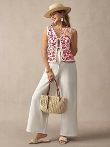 SHEIN Maternity Two Pieces Suits - Red - View 5