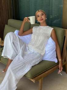 Livesso 女式夏季无袖针织背心毛衣背心