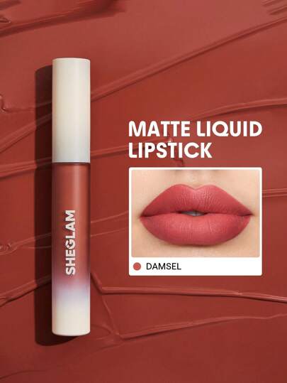Rouge à LèVres Liquide Matte Allure-Rouge à LèVres Damsel Longue Tenue à Haute Teneur En Pigments Huile De Tournesol Nourrissante RéDuit Les Ridules Des LèVres Soin Des LèVres Maquillage Des LèVres FêTe De NoëL Rouge à LèVres Liquide Rouge Marque Beauté Visage Maquillage CosméTique Pour Femmes Filles Parfait Pour Hiver IdéAl Pour Y2K ÉLéGant Mode Adapté Pour Anniversaire Xmas Cadeau FêTe PrêT Meilleure Couleur
