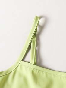 Conjunto de 2 piezas de vestido morado con decoración de mariposas coloridas para niñas preadolescentes - Verde Oliva - Ver 3