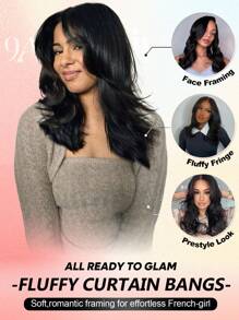 ALL READY WIG 窗帘刘海分层剪裁融化蕾丝 4x4 无胶蕾丝闭合假发 100% 真人头发自然黑色 1B# 弹力波浪 180% 密度假发度假装扮旅行节舞会户外角色扮演校园学校海滩婚礼露营假日装扮夏季装扮度假氛围魅力优雅休闲 Y2k 时尚风格 Ss25 关键词 - SNatural - 查看 4