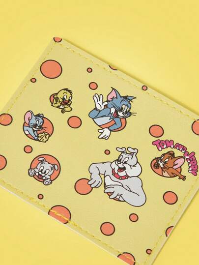 TOM & JERRY X SHEIN Mischievous Mouse And Cheese Print Card Holder Wallet