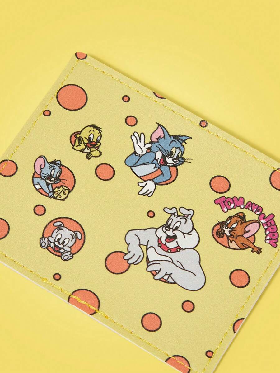TOM & JERRY X SHEIN Mischievous Mouse And Cheese Print Card Holder Wallet