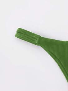 SHEIN Swim Bikini-Höschen Einfarbig, geeignet für den Sommerstrand