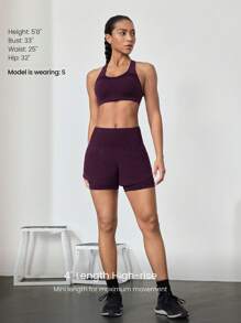 GLOWMODE 4'' Pocket Max VitalSwift Quick-Dry Ultralight Kangaroo Multi-Pocket High-Rise Waist Adjustable Drawstring Waist Running Shorts With Built-In Anti-Odor Underwear Workout Running Training - Cherry Cola - View 4