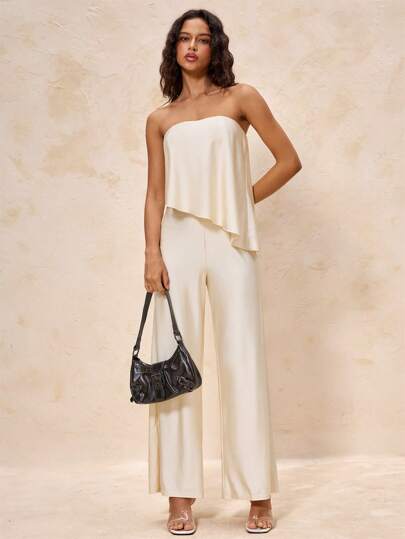 Glamine Mono de mujer elegante de unicolor sin mangas, para verano