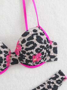 Swim Vcay 2pcs/Set Random Floral Print Bikini Swimwear For Summer Beach Vacation - Multicolor - View 5