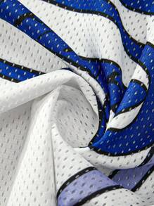 Manfinity EMRG Men's Graphic & Letter Print Color Block Casual Short Sleeve Polo Shirt - Multicolor - View 4