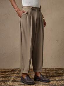 AKNOTIC Pantalones holgados informales de tipo harem para hombre con cintura elástica, silueta de pierna entapizada, apropiado para verano, vacaciones, uso diario, fiestas, conjuntos en pareja, regalos para el Día del Padre