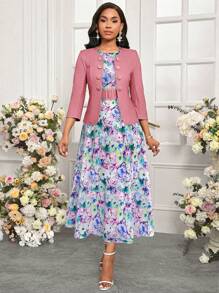 SHEIN Lady Women Two Pieces Outfits For Daily Wear - Dusty Pink - View 6