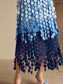 Anewsta Women's Bohemian Elegant Multilayer Skirt, Suitable For Music Festivals In Spring And Summer - Blue - View 6