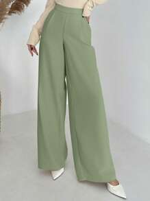 SHEIN Privé Plus Size High-Waisted Pleated Wide Leg Pants, Elegant Casual Commuter Versatile Luxury Retro College Style, Suitable For Office, Afternoon Tea, Dates, Concerts, Parties, Autumn/Winter