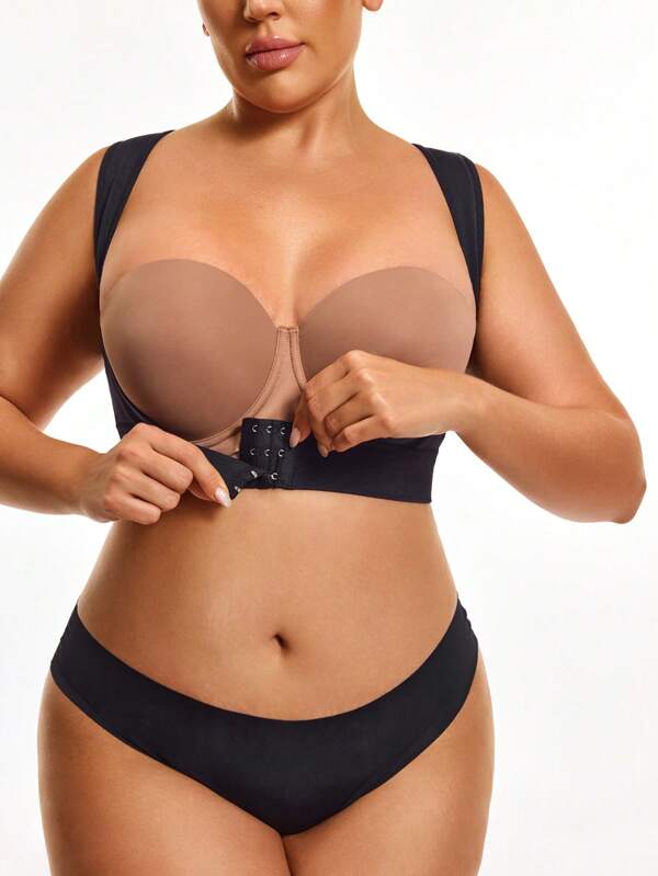 SHEIN Shape Plus Size Modelujący Biust Podtrzymujący Koszulkę, Modny Na Lato