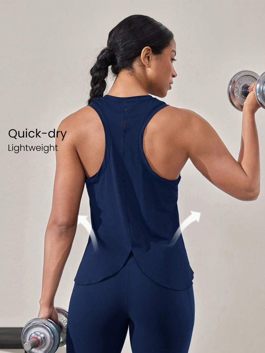 GLOWMODE Mesh Training Racerback Summer Tank Gym Wear Medium Impact Running Workout Quick Dry Moisture Wicking Cool Feeling