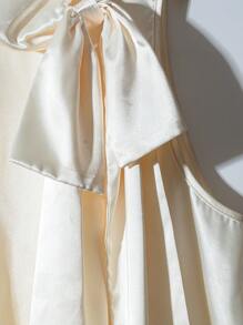 SHEIN Unity 夏季大码优雅纯色系带无袖衬衫