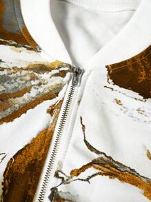 SHEIN LUNE Jaqueta Bomber de Manga Longa com Zíper Plus Size para Mulheres, Moda para o Verão - Amarelo - Visão 3