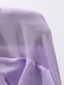 DAZY SHEIN X Hannahelzahed Women Ruffle Splice Gather Hem Fish Tail Dress, Elegant Sexy Music Festival Summer Long Party Dress, For Graduation Dress Cocktail Dress - Purple - View 5