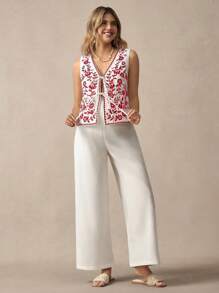 SHEIN Maternity Two Pieces Suits - Red - View 7